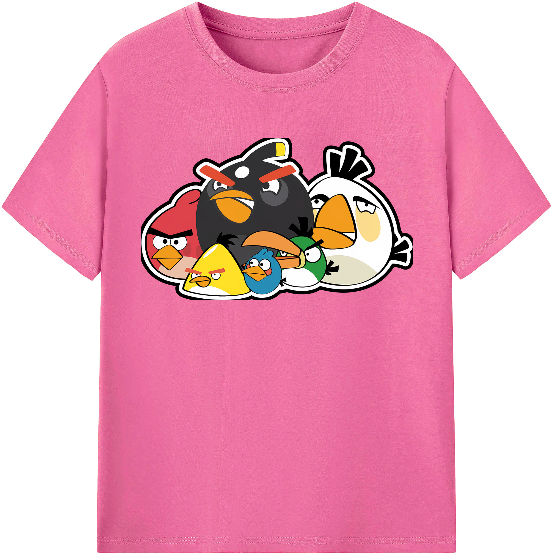 （画像用） Angry Birds アングリーバード レディースカジュアルプリントTシャツ（綿100％）
